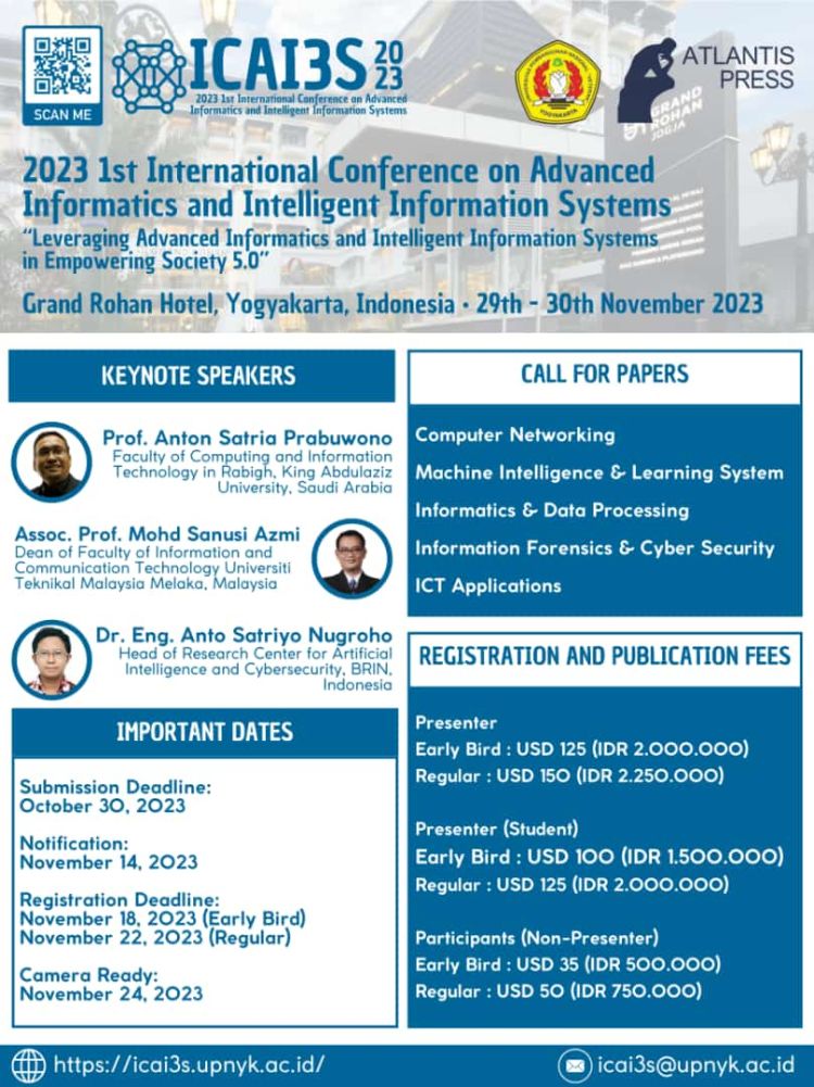 2023 1st International Conference on Advanced Informatics and Intelligent Information Systems